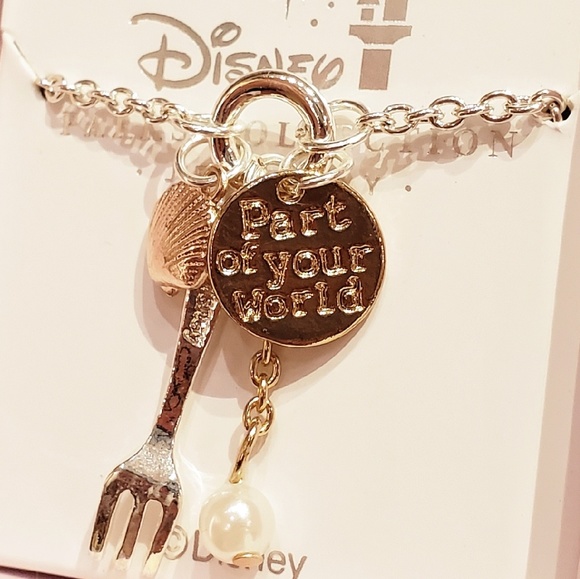 DISNEY THE LITTLE MERMAID FORK SHELL CHARM NECKLAC - Picture 4 of 5